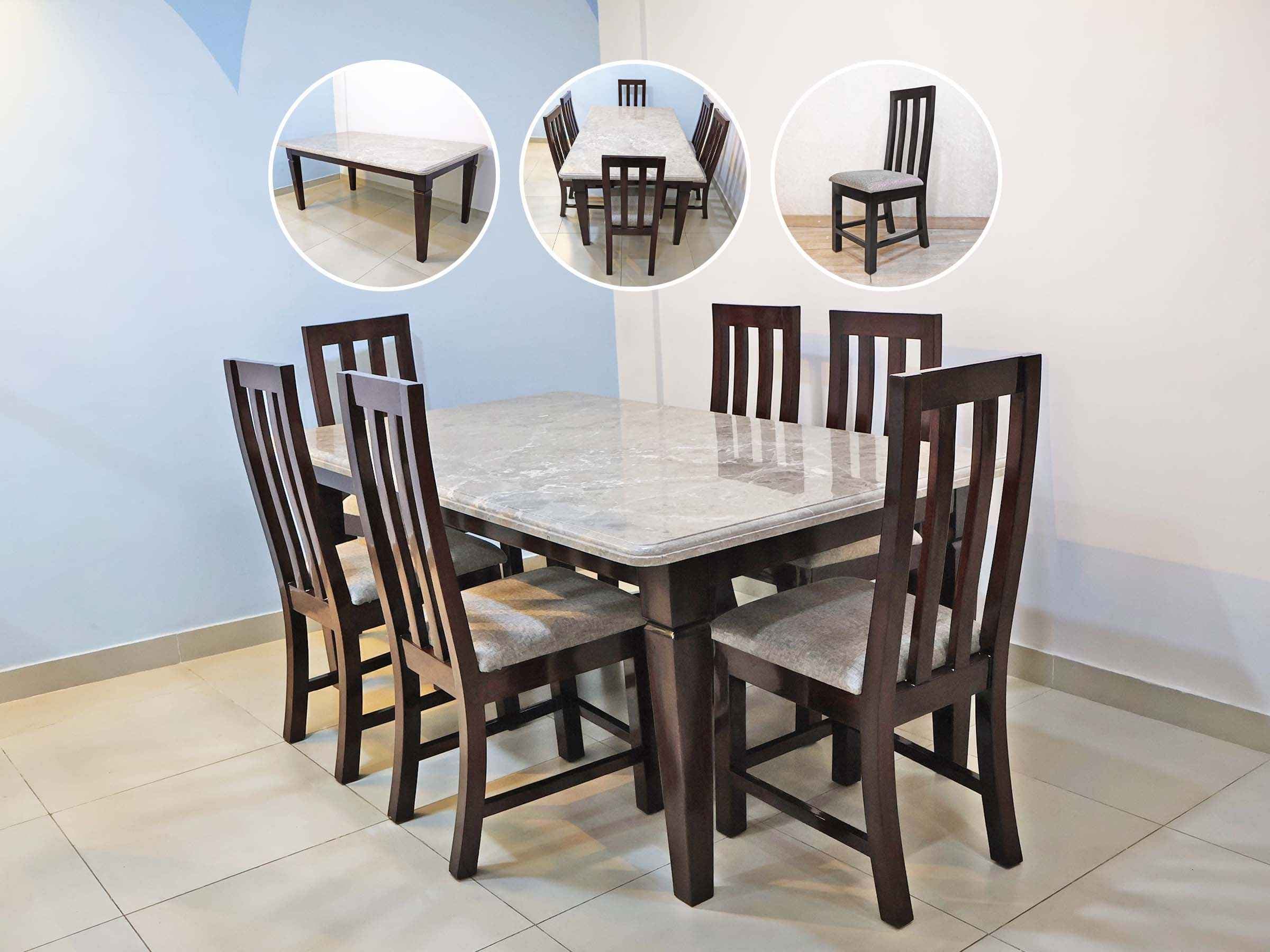 Grey Marble Dining Set