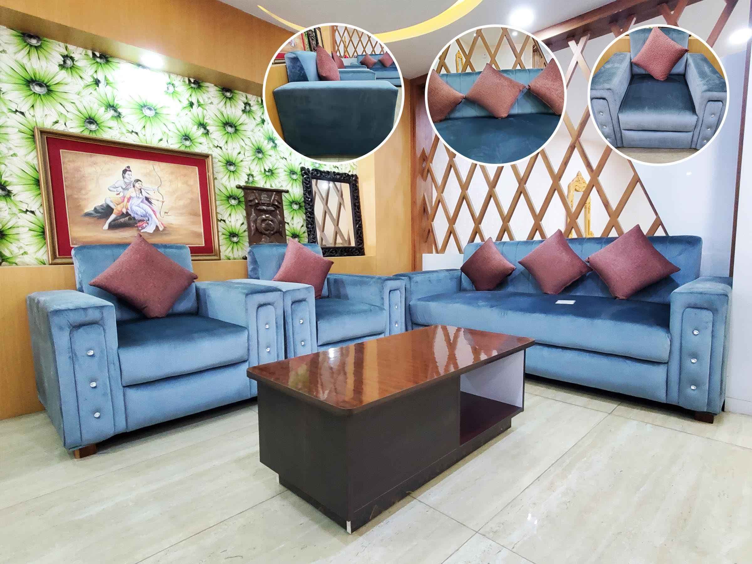 Blue Velvet Sofa