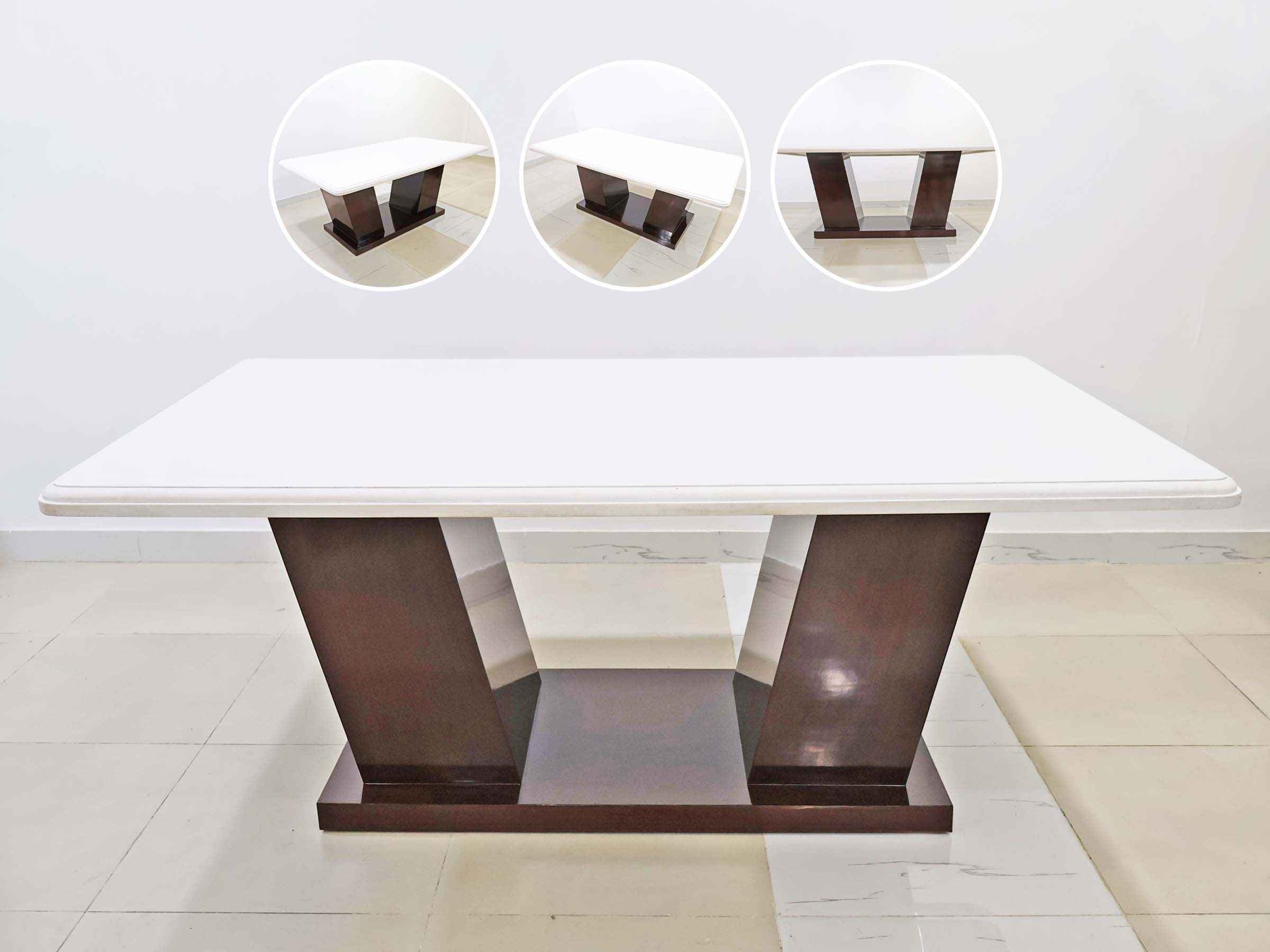 V‑Shaped base with Quartz Top Dining Table