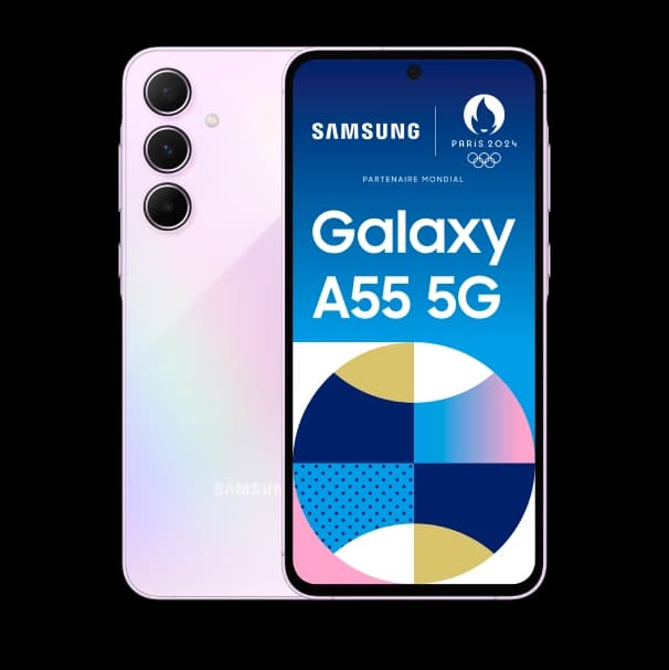 Samsung Galaxy A55 5G – Awesome Lilac, 12/256GB, 25W Samsung Charger