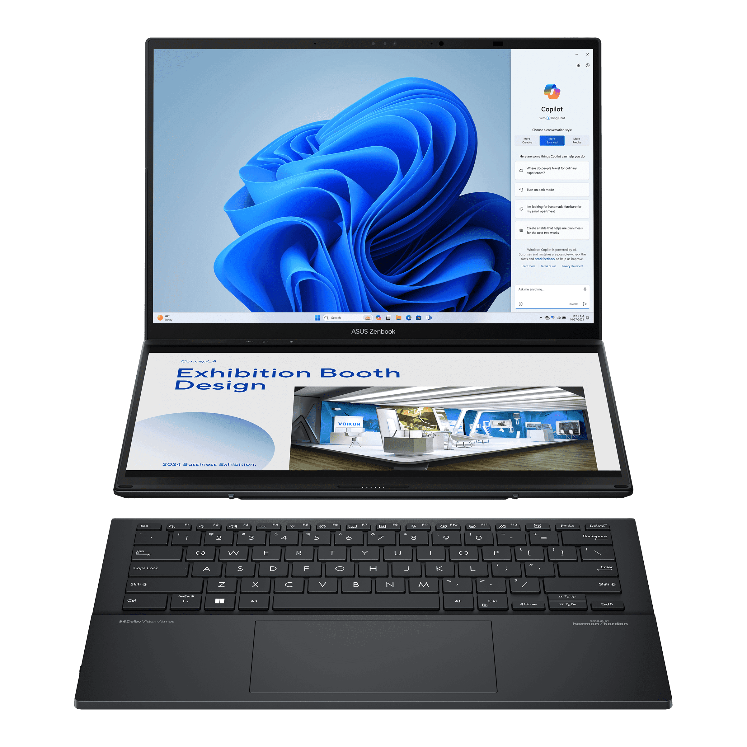 ASUS Zenbook Duo OLED 2025 (Intel Core Ultra 9 285H | Intel Arc Graphics) – 2TB, 32GB, Black, 2 Year international warranty and 1 Year Perfect warranty
