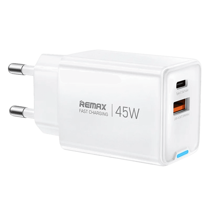 REMAX CA05 45W GaN Fast Charger USB-C USB-A Dual Port Power Adapter