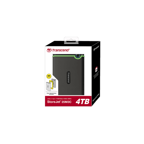 TRANSCEND TS4TSJ25M3C, 4TB 2.5" Portable HDD, StoreJet M3, Type-C