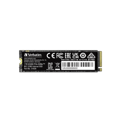 VERBATIM 1TB VI5000 PCIE Gen4 NVME M.2 SSD – 1TB, Black