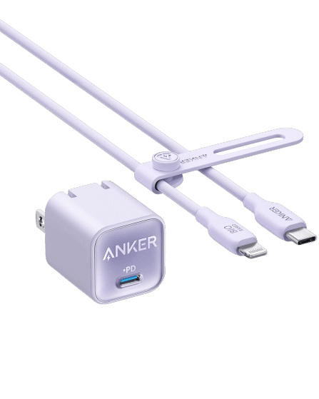 Anker 511 Charger (Nano 3, 30W) with 6 ft USB-C to Lightning Cable