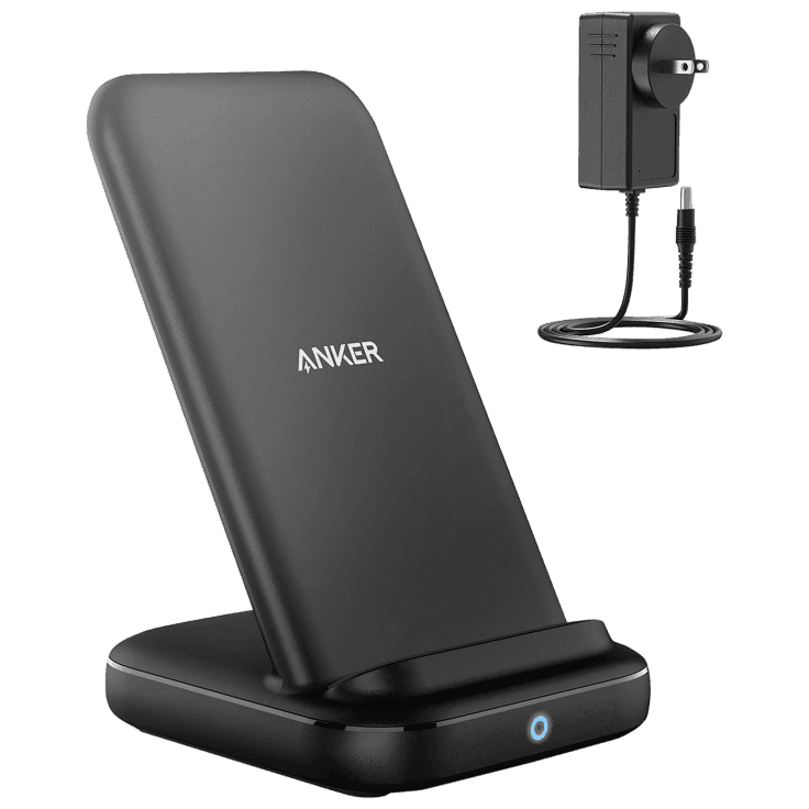 Anker PowerWave 10 Stand with 2 USB-A Ports Wireless Charger with AC Adapter Qi Certified