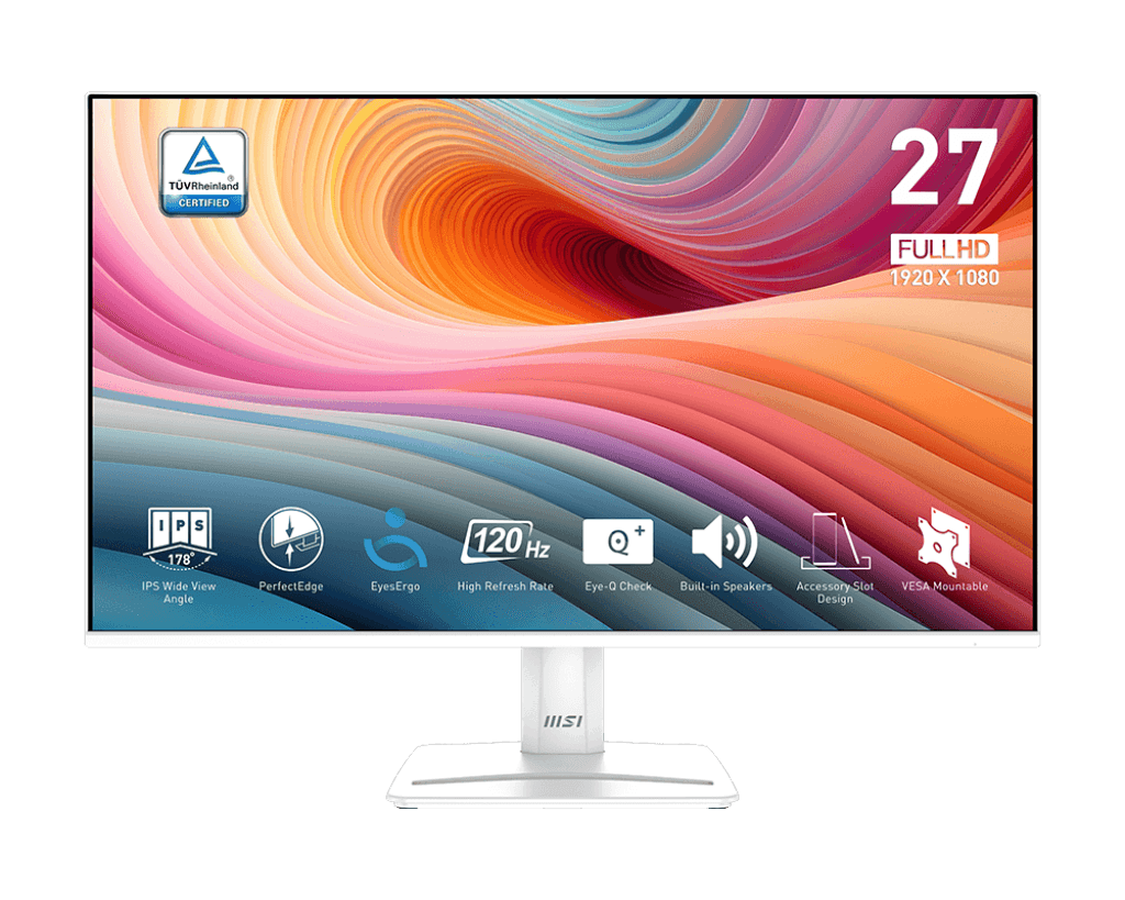 MSI PRO MP275W E2 – 27" FHD IPS Monitor, 120Hz, Eye Care, HDMI – For Work & Play