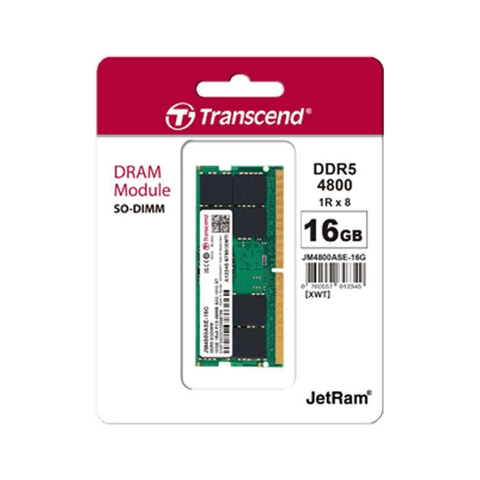 Transcend SO-DIMM Module Laptop RAM 16GB DDR5 4800MHz