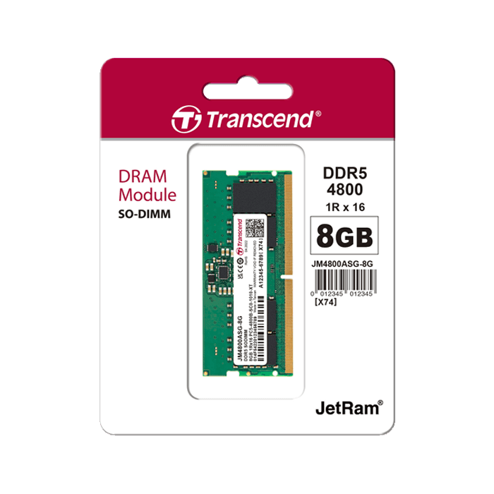 Transcend SO-DIMM Module Laptop RAM 8GB DDR5 4800MHz