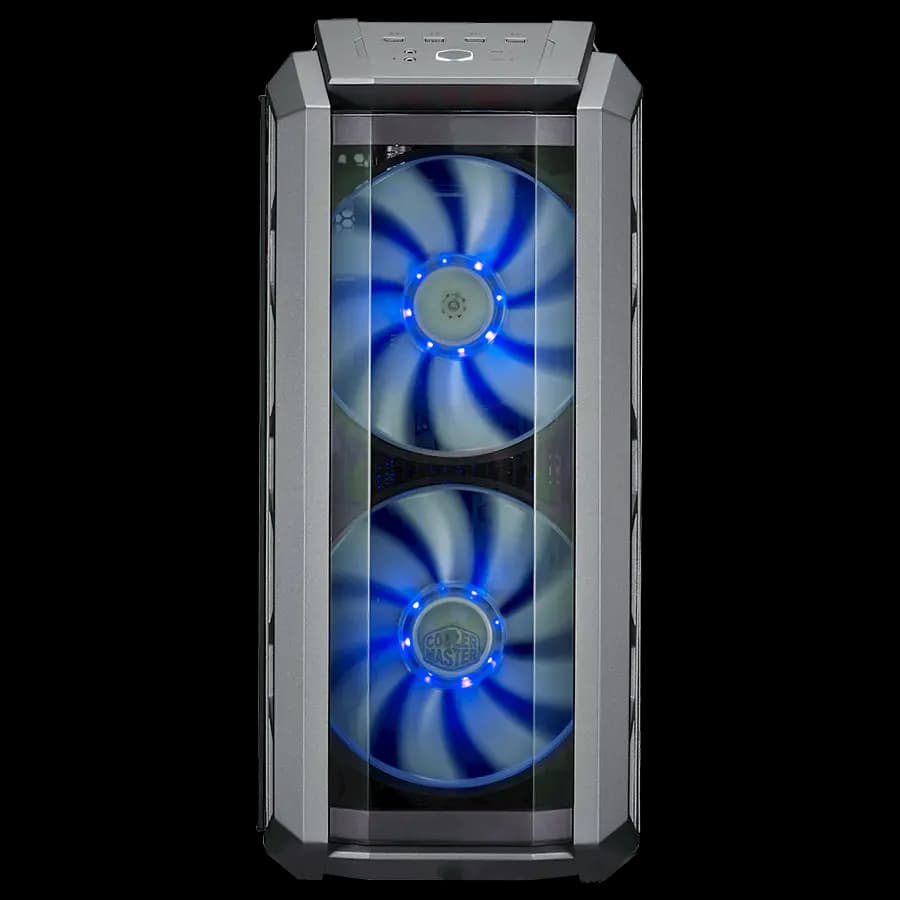 Cooler Master MasterCase H500P Mesh Casing - White ATX Mid-Tower w/ Front Mesh Ventilation, RGB Fans, 2x Vertical GPU Card PCI Slots
