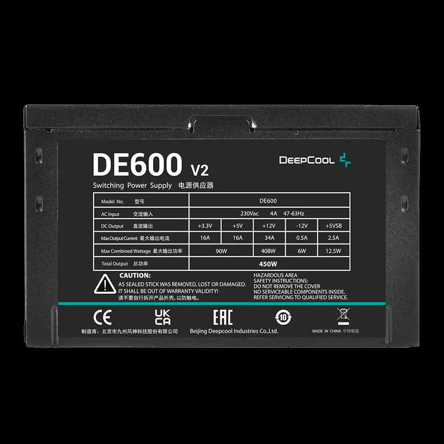 DeepCool DE600 V2 600watts Power Supply