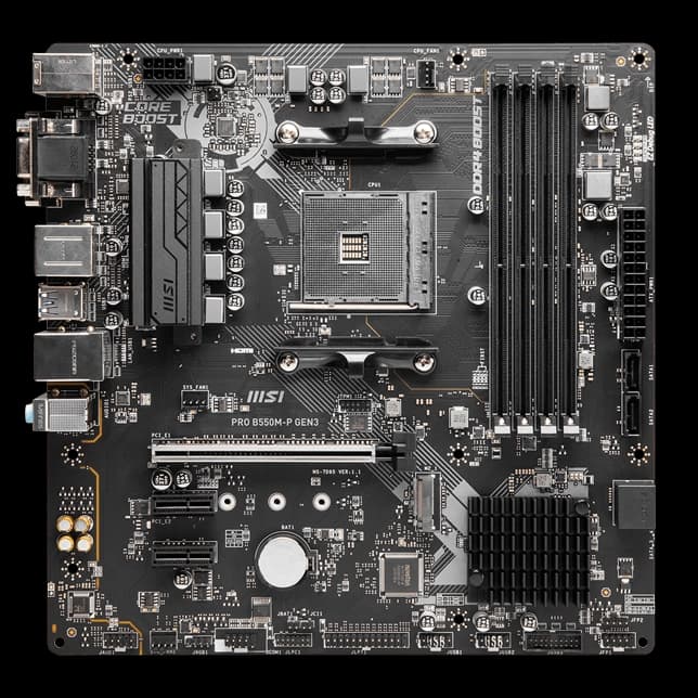 MSI M/Board AMD 3rd Gen Ryzen AM4 CPU B550M-P Gen3