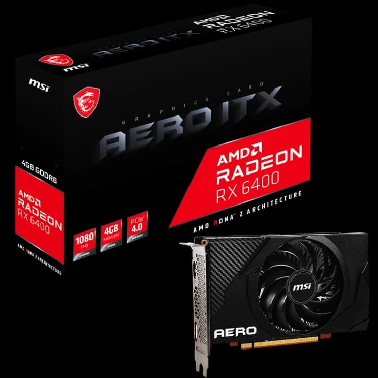 MSI Radeon RX 6400 AERO ITX 4G Graphics Card