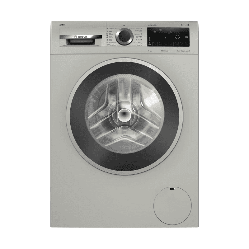 Bosch 11kg 5 Star Anti Stain &amp;amp; AI Active Water Plus Fully Automatic Front Load Washing Machine (WGA264AXIN, Silver Inox)