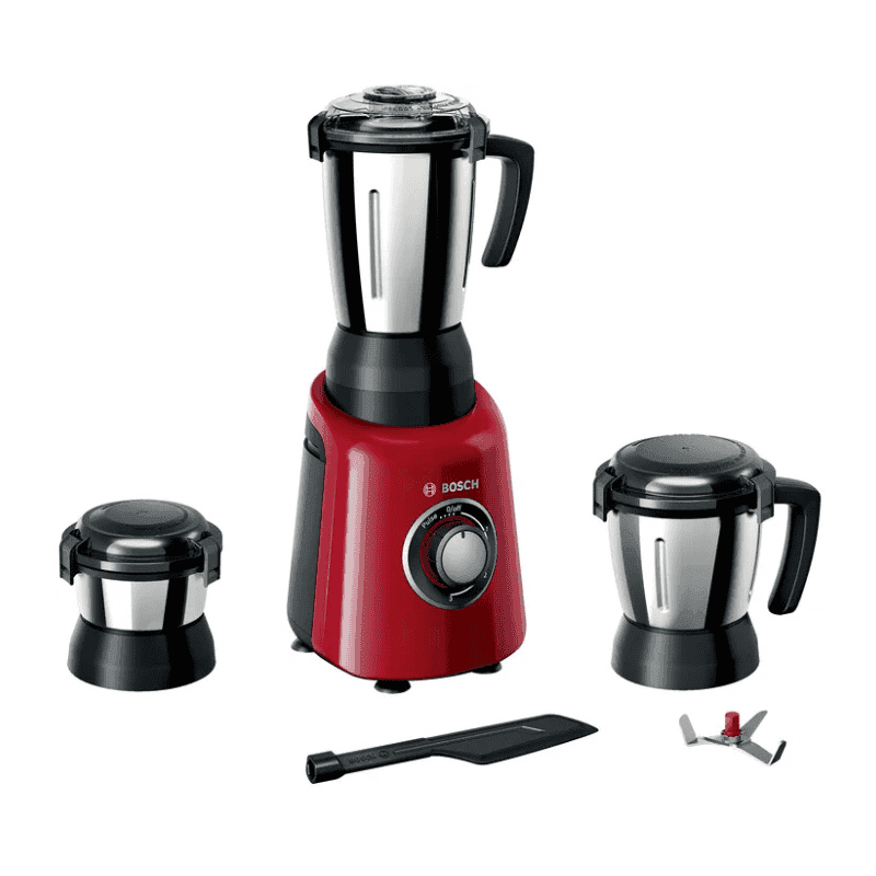 Bosch Mixer Grinder TrueMixx Radiance 600 W (MGM4334RIN, Red, 3 jars)
