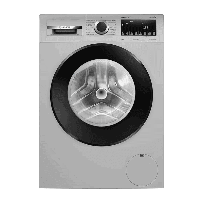Bosch 7 kg 5 Star 1200 rpm Series 4 Front Load washing machine (2024 Model, WGA1220SIN, Silver)