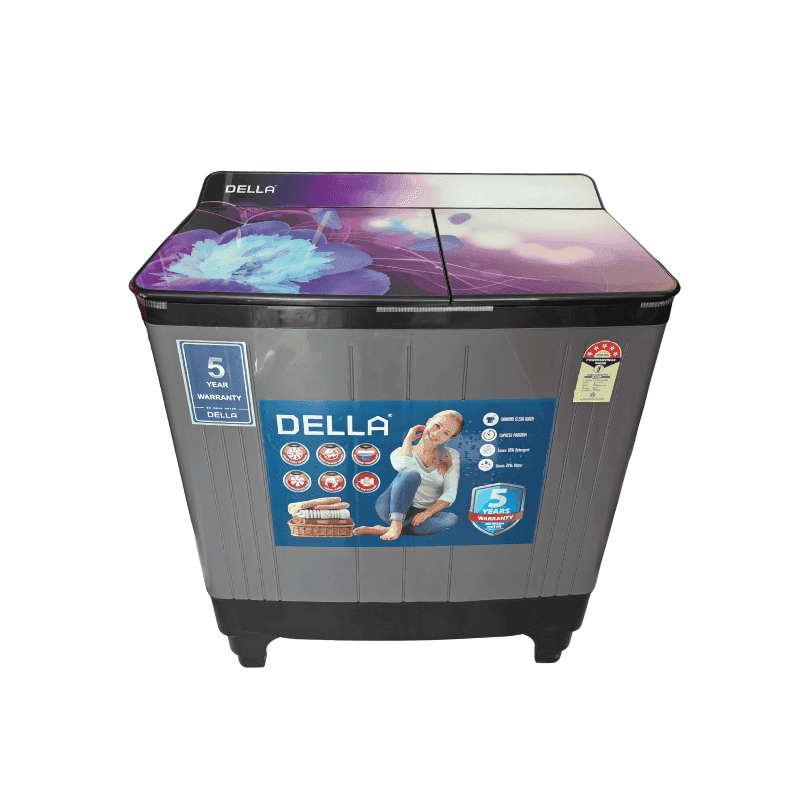 Della 9.5Kg Semi Automatic Top Load Washing Machine with Glass Door