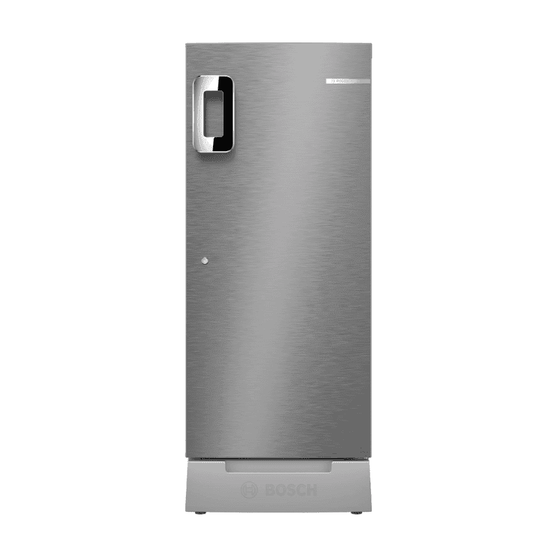 Bosch 207L 5 Star Inverter Direct-Cool Single Door Refrigerator (CST20S25PI, Fine Steel, Base Stand with Drawer &amp;amp; Separator)
