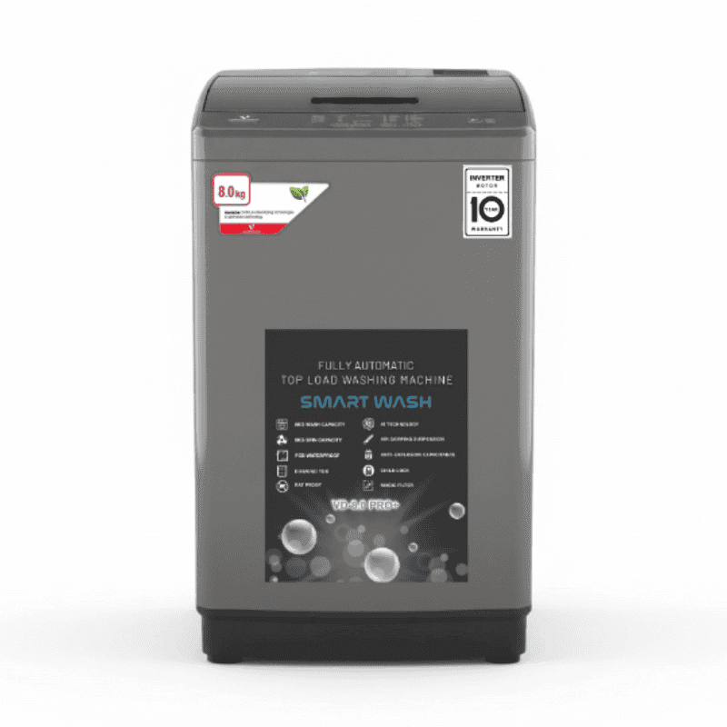 Videocon 8kg Top Load Fully Automatic Washing Machine with Digital Inverter Motor &amp;amp; AI Technology