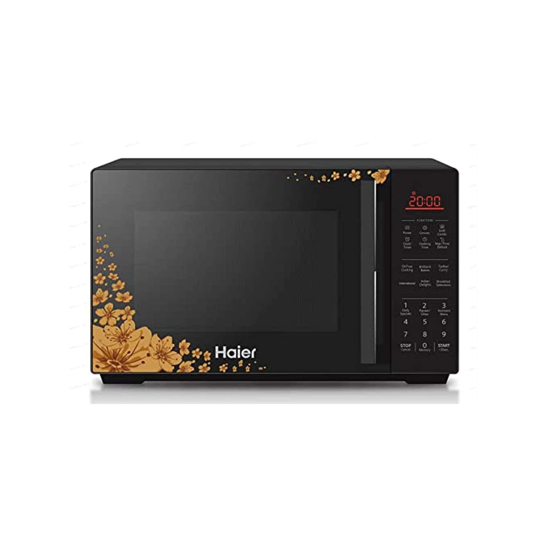 Haier 22L Convection Grill Microwave Oven ( HIL22ECCFSD , Black, Floral Pattern)